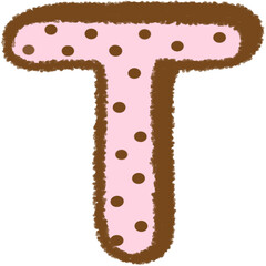 Cute Polka Dot Letter T – Chocolate Strawberry Style