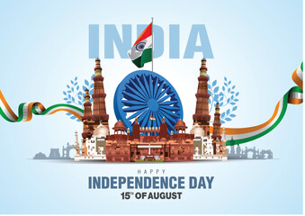 happy independence day India. 78 with Indian flag. abstract vector illustration design