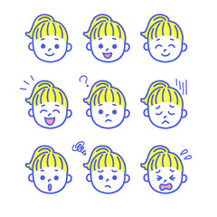 男女子どもの表情いろいろ