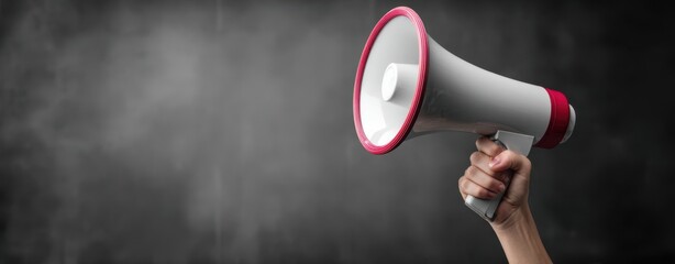 The megaphone held high signaling a powerful call to action