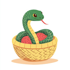 Obraz premium a cute Snake fruit on basket