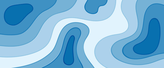 Abstract water wave background in paper cut style. Perfect for modern design projects, banners, presentations, and web template
