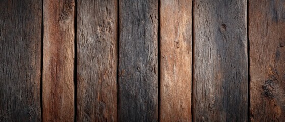 Obraz premium Dark Brown and Black Vertical Wood Plank Texture Background