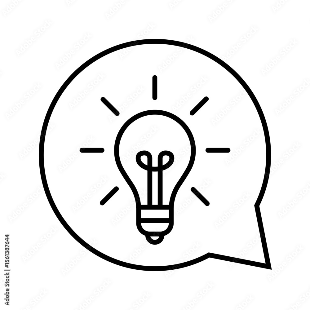 Poster brainstorming with speech and messaging icon