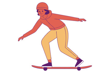 Obraz premium Energetic Skateboarding Person Design for Fitness and Outdoor Fun