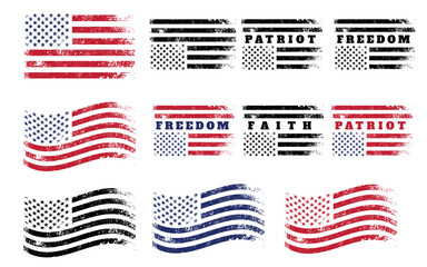 set of american flags
