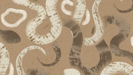 Fototapeta premium Earthy snake pattern computer wallpaper, brown aesthetic