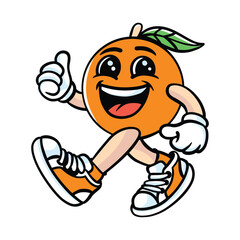 Mascot Mango Happy vector illustration hand drawn style