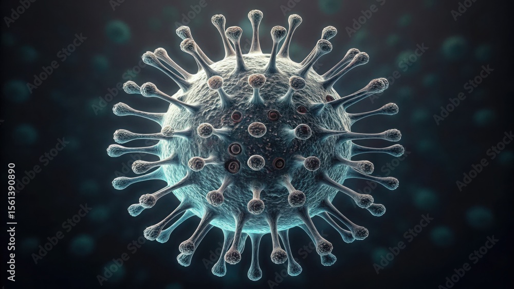 Poster isolated particle structure with spikes in high-resolution gigapixel