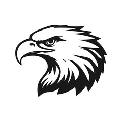 Eagle head logo, bird of prey illustration, wild animal graphic, vintage eagle emblem, aggressive bird design