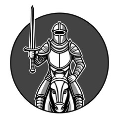 medieval knight with sword