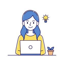 girl with laptop computer