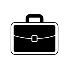 black briefcase isolated on white