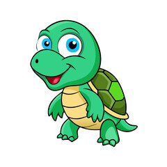 Fototapeta premium Turtle cartoon clipart vector illustration 