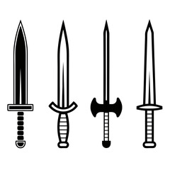 set of black silhouettes of tools