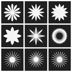 group of black and white logos