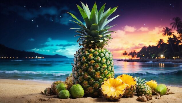 Night Beach Glows With Tropical Delight