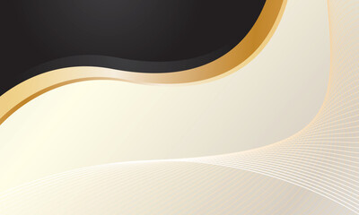 Abstract black gold waves on luxury background
