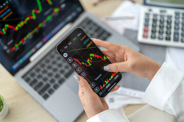 Business people with stock market chart financial trading, online investment, stock exchange...