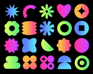 Geometric Shapes Collection with Neon Gradient Effects