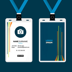 ID Card Design with Abstract Line  Brick Slide Perspective Composition