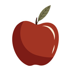 Red apple with a leaf, fruit, healthy, dietary product, food illustration. Vector illustration