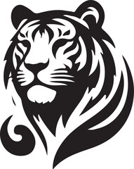 Tiger Face Illustration – Wild Animal Head in Bold Graphic Style