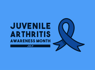 Juvenile Arthritis Awareness Month. July. Ribbon icon.