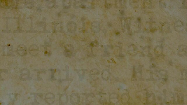 Faded missing persons report on animated aged sepia film background