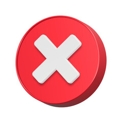 Fototapeta premium Delete icon red color 3d rendering