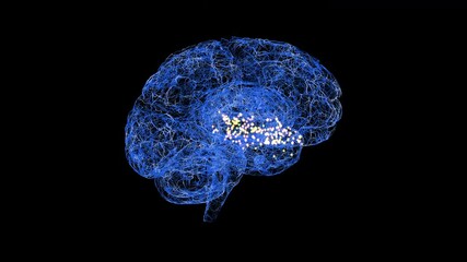 Migraine in right superior temporal region, conceptual animation - Powered by Adobe