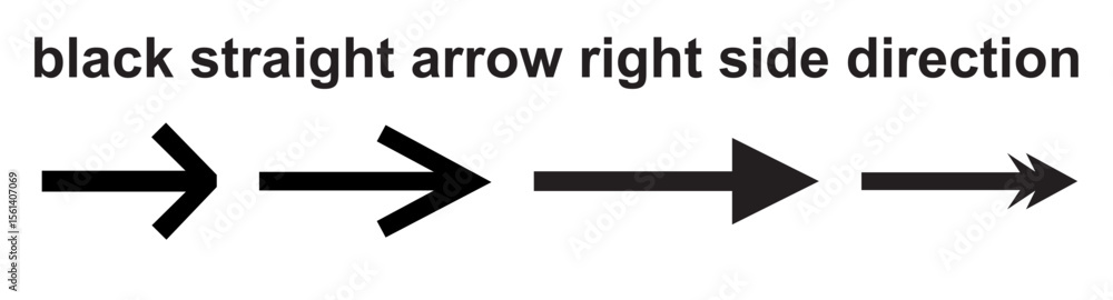 Poster black straight arrow right side direction transparent background vector file type for apps,