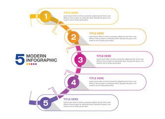 Modern infographic with 6 steps, process or options