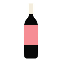 Minimal wine bottles, glasses of wine. Wine tasting concept. Flat vector illustration perfect for menu, cover design, promotion. Festive drink, wine party.