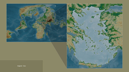 Aegean Sea. Location. Physical map