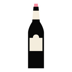 Minimal wine bottles, glasses of wine. Wine tasting concept. Flat vector illustration perfect for menu, cover design, promotion. Festive drink, wine party.