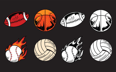 Vector set of ball sports