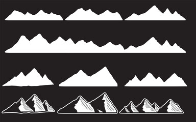 vector illustration of a set of mountains