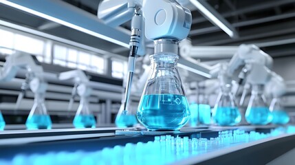 Automated chemical processing in a modern facility.