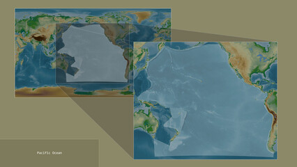 Pacific Ocean, excluding sub-basins. Location. Physical map