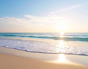 Obraz premium Summer Beach with Soft Waves and Sunlight