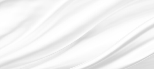 Obraz premium Abstract white fabric background with copy space 3D render