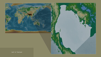 Gulf of Thailand. Location. Physical map