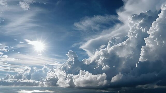 太陽と雲海の上を飛ぶ空の動画｜Video of the sky flying above the sun and clouds