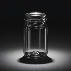 Clear glass jar with metal lid