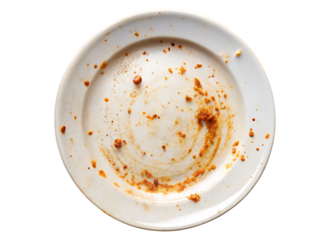  dirty plate isolated on white background, PNG