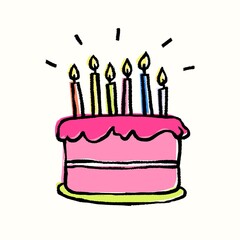 Birthday cake clipart sticker, party dessert