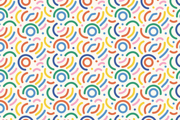 Colorful wave seamless pattern. Playful abstract doodle background for kids fabric, nursery wallpaper, or fun textile print.