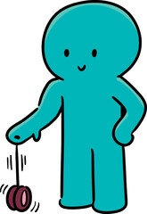 Illustration of man playing yoyo
