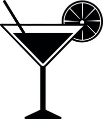 martini glass with a cocktail